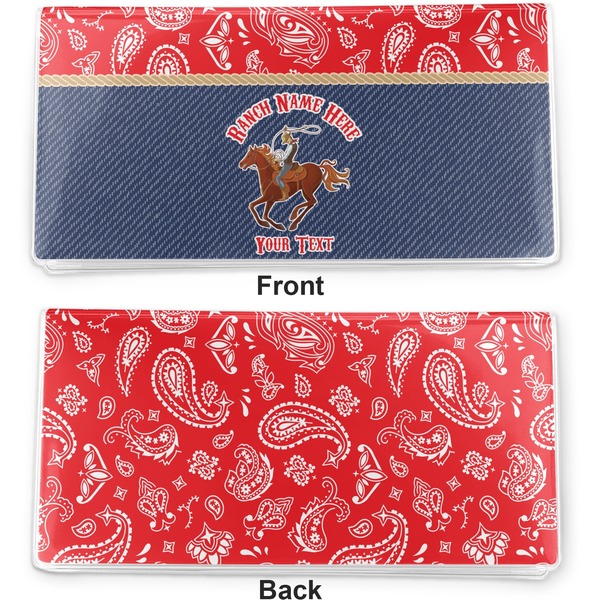 Western Ranch Vinyl Check Book Cover - Front and Back