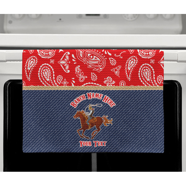Western Ranch Waffle Weave Towel - Full Color Print - Lifestyle2 Image