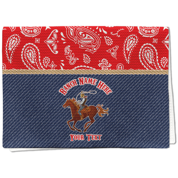 Custom Western Ranch Kitchen Towel - Waffle Weave - Full Color Print (Personalized)
