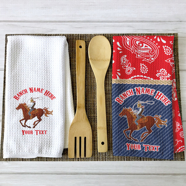 Western Ranch Waffle Weave Towels - 2 Print Styles
