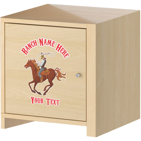 Western Ranch Wall Graphic on Wooden Cabinet
