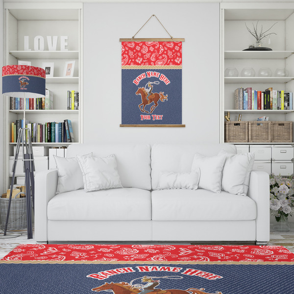 Western Ranch Wall Hanging Tapestry - Portrait - IN CONTEXT