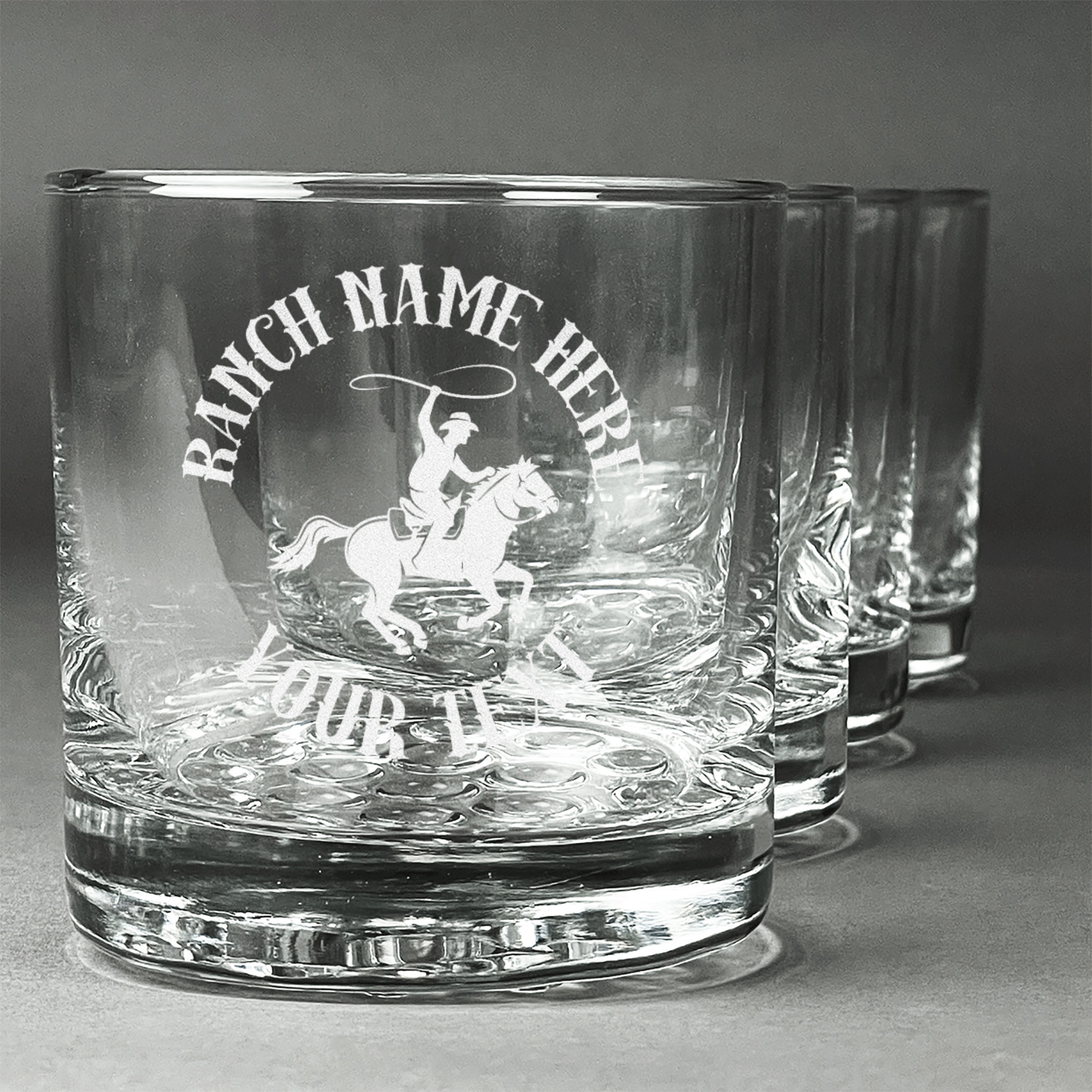 Western Ranch Whiskey Glasses Set Of 4 Personalized Youcustomizeit
