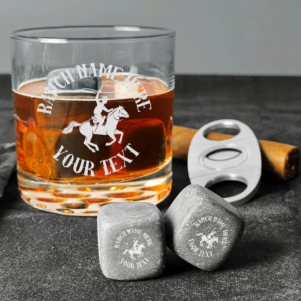 Western Ranch Whiskey Stones - Set of 9 - In Context