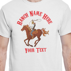 Western Ranch T-Shirt - White - Small (Personalized)