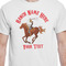 Western Ranch White Crew T-Shirt on Model - CloseUp