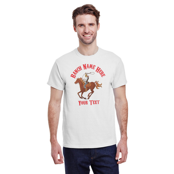 Custom Western Ranch T-Shirt - White - Small (Personalized)