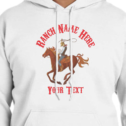 Western Ranch Hoodie - White - Large (Personalized)