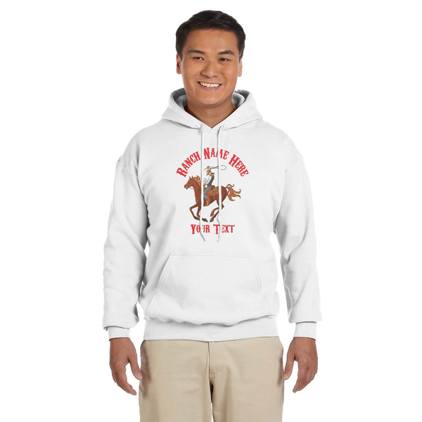 Custom Western Ranch Hoodie - White - XL (Personalized)