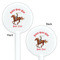 Western Ranch White Plastic 5.5" Stir Stick - Double Sided - Round - Front & Back
