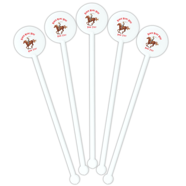 Western Ranch White Plastic 5.5" Stir Stick - Fan View