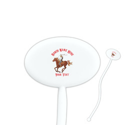 Western Ranch 7" Oval Plastic Stir Sticks - White - Single Sided (Personalized)