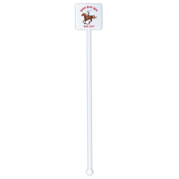 Western Ranch White Plastic Stir Stick - Double Sided - Square - Single Stick