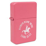 Western Ranch Windproof Lighter - Pink - Double Sided & Lid Engraved (Personalized)