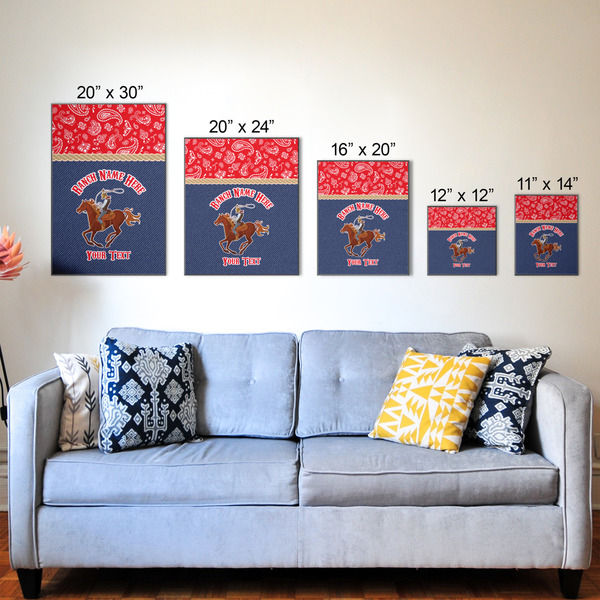 Western Ranch Wood Prints - Size Comparison
