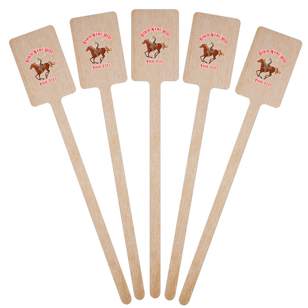 Western Ranch Wooden 6.25" Stir Stick - Rectangular - Fan View