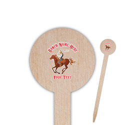 Western Ranch Round Wooden Food Picks (Personalized)
