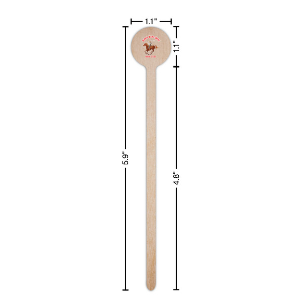 Western Ranch Wooden 6" Stir Stick - Round - Dimensions