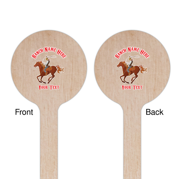 Western Ranch Wooden 6" Stir Stick - Round - Double Sided - Front & Back