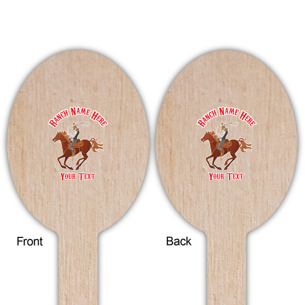 Western Ranch Wooden Food Pick - Oval - Double Sided - Front & Back