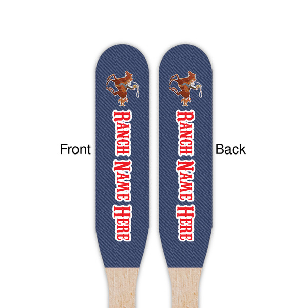 Western Ranch Wooden Food Pick - Paddle - Double Sided - Front & Back