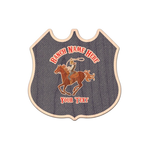 Custom Western Ranch Genuine Maple or Cherry Wood Sticker (Personalized)