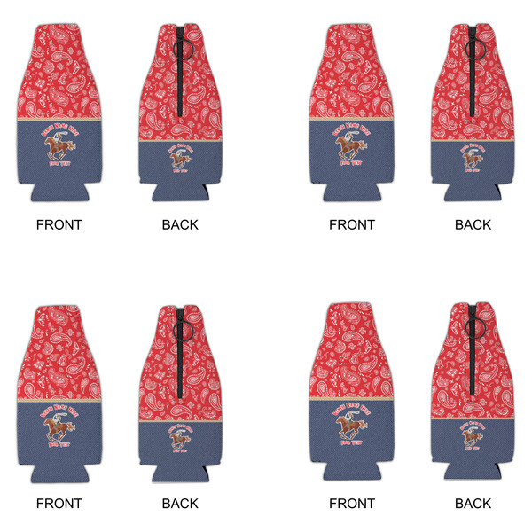 Western Ranch Zipper Bottle Cooler - Set of 4 - APPROVAL