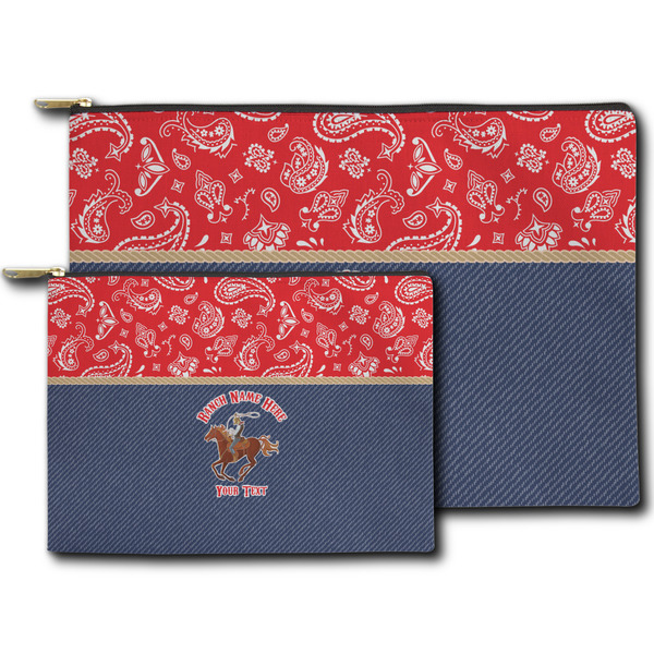 Western Ranch Zippered Pouches - Size Comparison