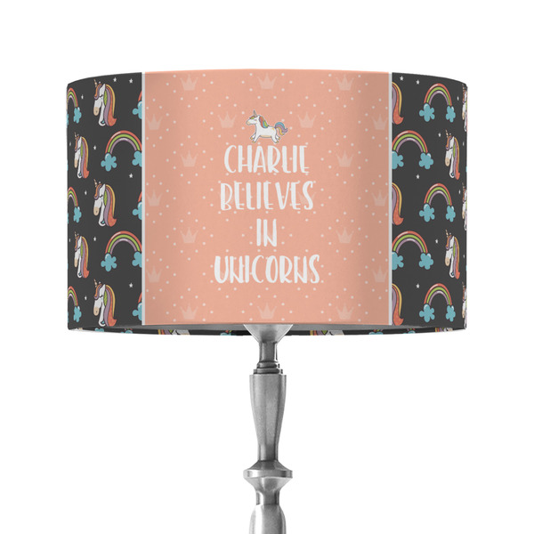 Unicorns 12" Drum Lampshade - ON STAND (Fabric)