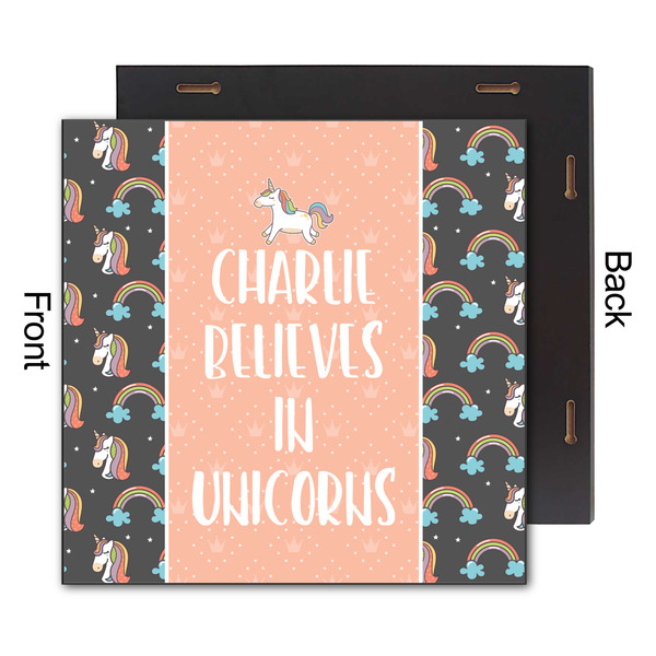 Unicorns 12x12 Wood Print - Front & Back View