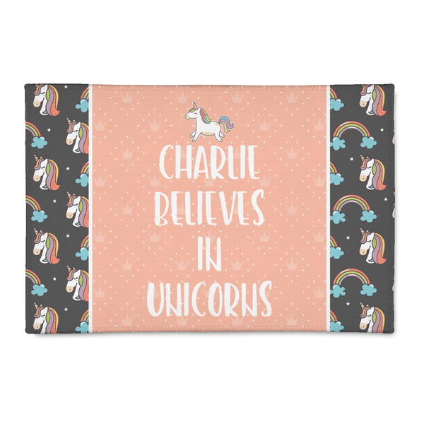 Custom Unicorns 2' x 3' Indoor Area Rug (Personalized)