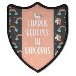 Unicorns Iron On Shield Patch B w/ Name or Text
