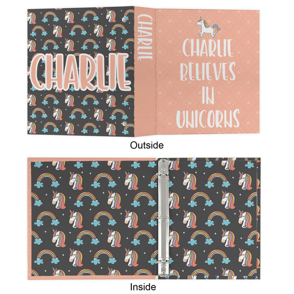 Unicorns 3 Ring Binders - Full Wrap - 1" - APPROVAL
