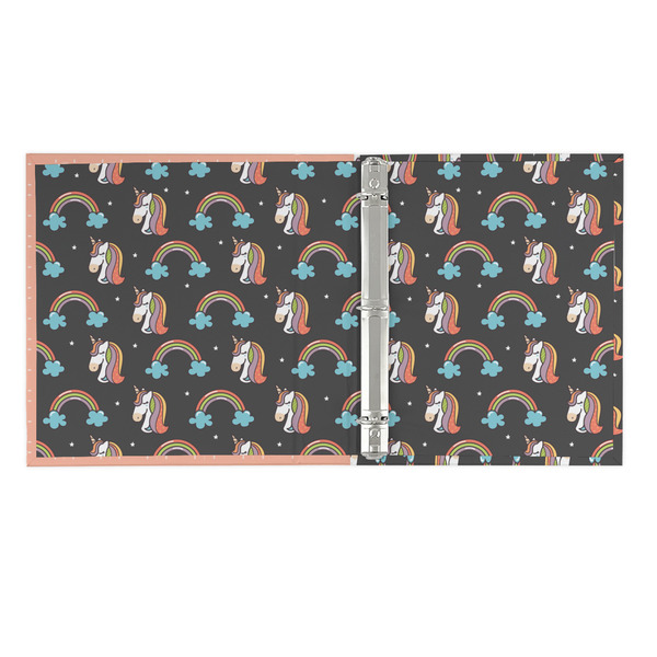 Unicorns 3 Ring Binders - Full Wrap - 1" - OPEN INSIDE