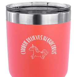 Unicorns 30 oz Stainless Steel Tumbler - Coral - Double Sided (Personalized)