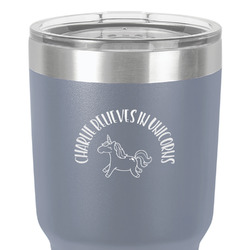 Unicorns 30 oz Stainless Steel Tumbler - Grey - Double-Sided (Personalized)