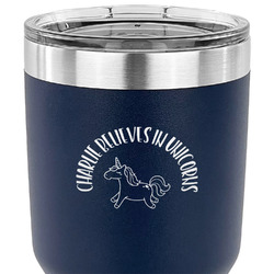 Unicorns 30 oz Stainless Steel Tumbler - Navy - Single Sided (Personalized)