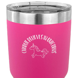 Unicorns 30 oz Stainless Steel Tumbler - Pink - Single Sided (Personalized)