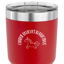 Unicorns 30 oz Stainless Steel Tumbler - Red - Single Sided (Personalized)