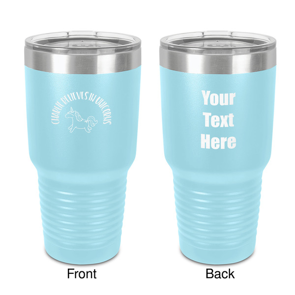 Custom Unicorns 30 oz Stainless Steel Tumbler - Teal - Double-Sided (Personalized)