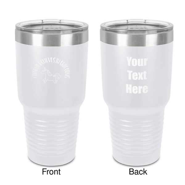 Custom Unicorns 30 oz Stainless Steel Tumbler - White - Double-Sided (Personalized)