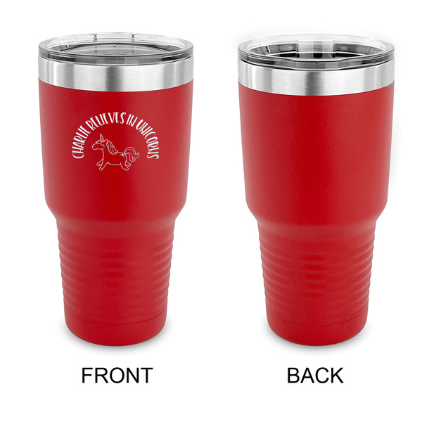 Unicorns 30 oz Stainless Steel Ringneck Tumblers - Red - Single Sided - APPROVAL