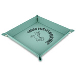 Unicorns Faux Leather Dice Tray - 9" x 9"  - Teal (Personalized)