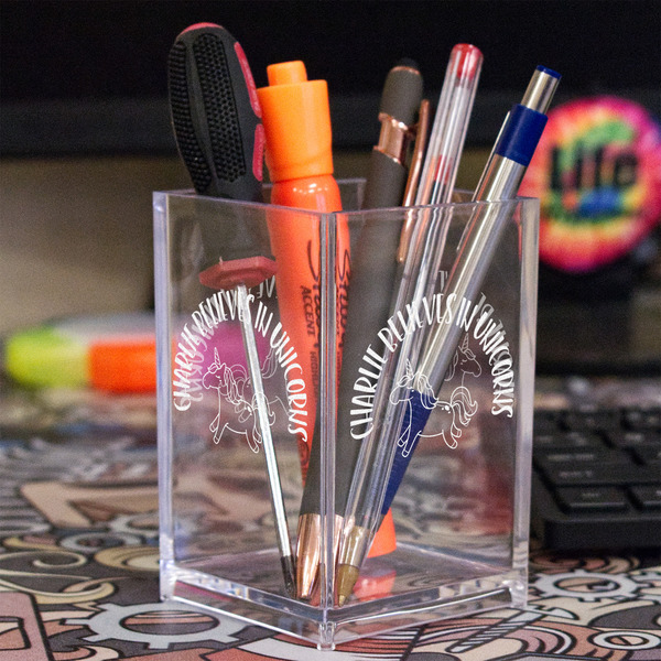 Unicorns Acrylic Pen Holder - In Context