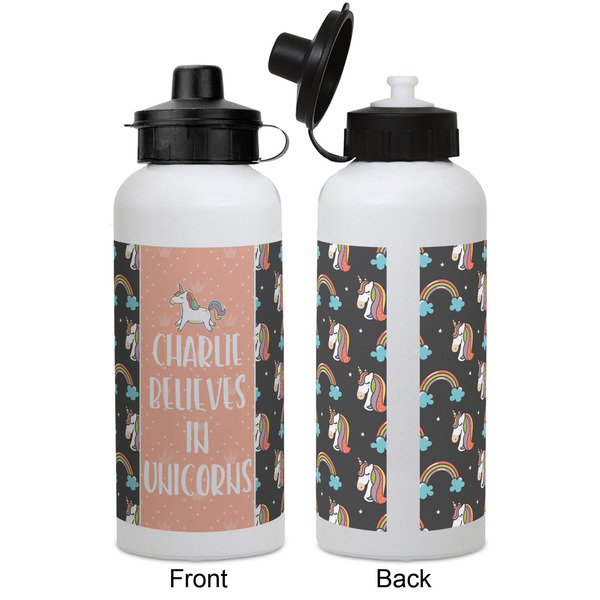 Unicorns Aluminum Water Bottle - White APPROVAL