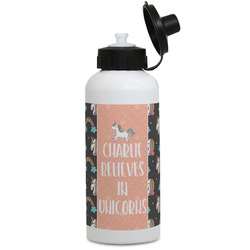 Unicorns Water Bottles - Aluminum - 20 oz - White (Personalized)