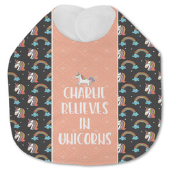 Unicorns Jersey Knit Baby Bib w/ Name or Text