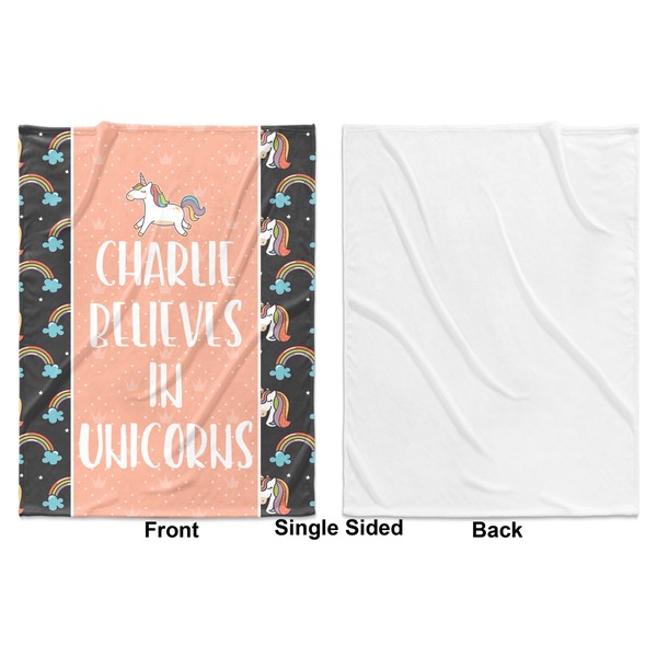 Unicorns Baby Blanket (Single Sided - Printed Front, White Back)