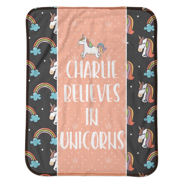 Unicorns Baby Sherpa Blanket - Flat