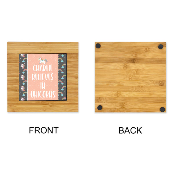 Unicorns Bamboo Trivet with 6" Tile - APPROVAL